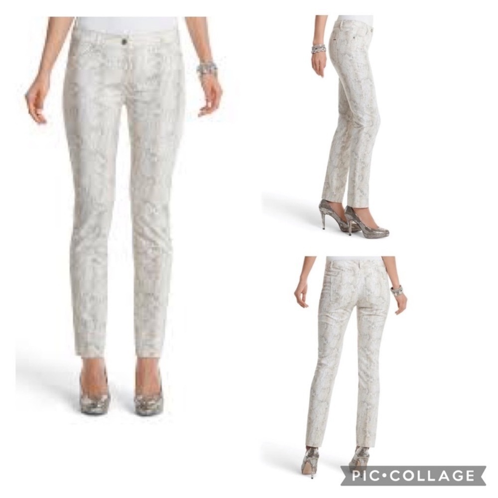 White House Black Market Snake-Print Ankle Pant
Slim Leg size 4